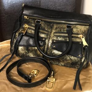 Aimee Kestenberg Gold Distressed Leather Satchel